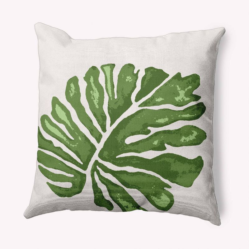 16&#34;x16&#34; Big Leaf Square Throw Pillow Green - e by design, 1 of 6
