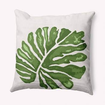 16"x16" Big Leaf Square Throw Pillow Green - e by design