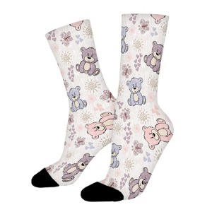 Cute Bears Women Printed Crew Socks Funny Funky Socks Soft Polyester Novelty Gifts for Artists Men - 1 of 1