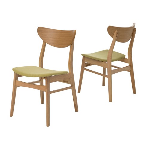 Set Of 2 Anise Dining Chair Natural Oak/green Tea - Christopher Knight ...