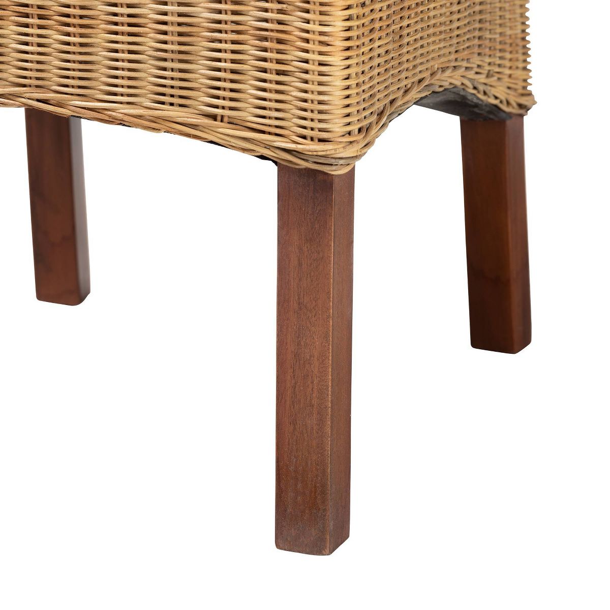 Shamara Natural Rattan and Mahogany Wood Dining Chair Walnut Brown - bali & pari - thumbnail 7