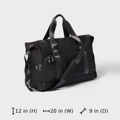 All In Motion Faux Neoprene Weekender Bag Travel Carry On - All In Motion™ Black — фото 6
