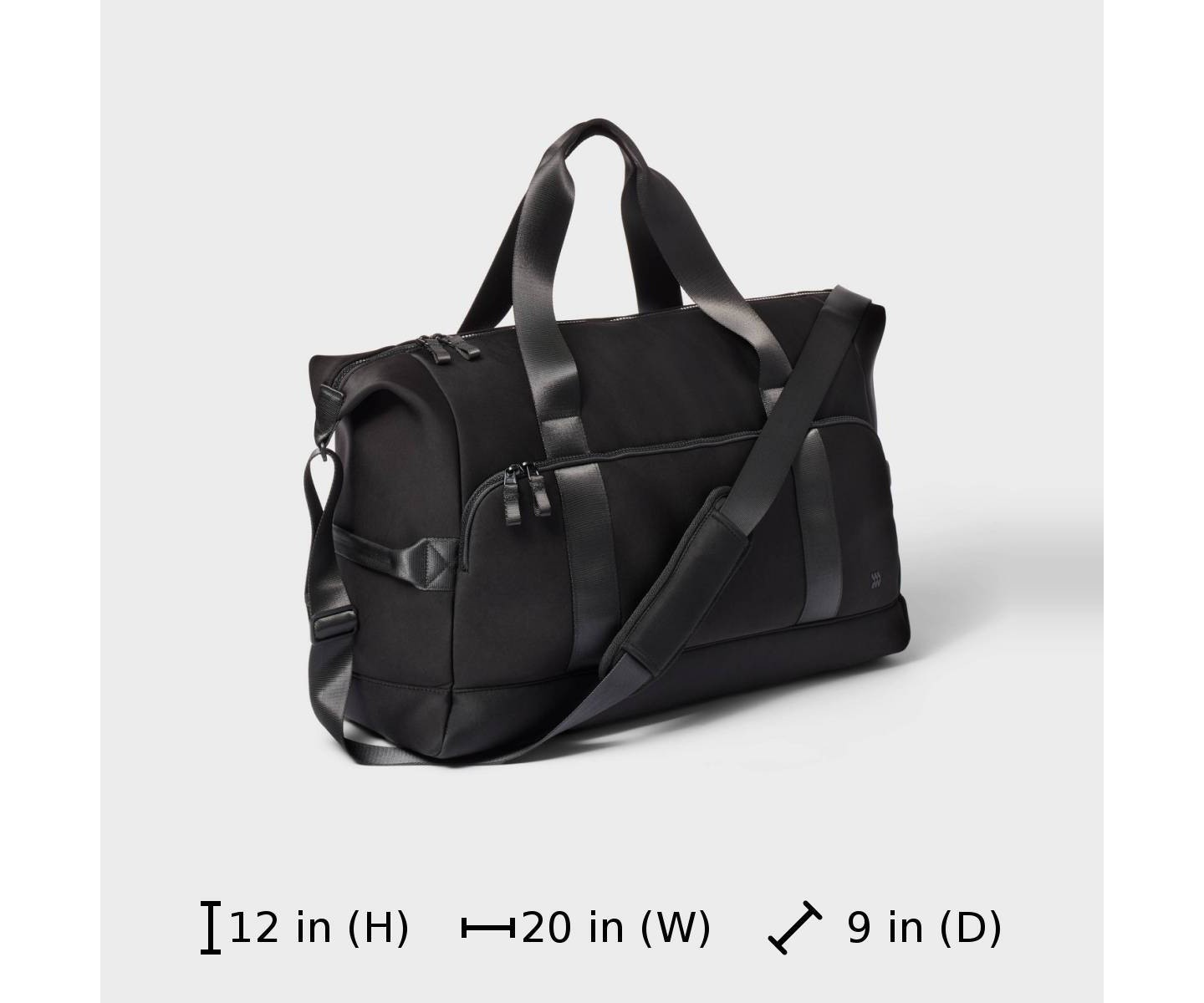 Сумка All In Motion Faux Neoprene Weekender Travel Carry On, цвет: Чёрный — фото 6