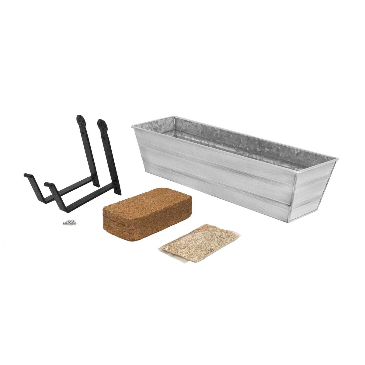 ACHLA Designs Small Cape Cod Rectangular Outdoor Planter Box with Mounting Bracket White