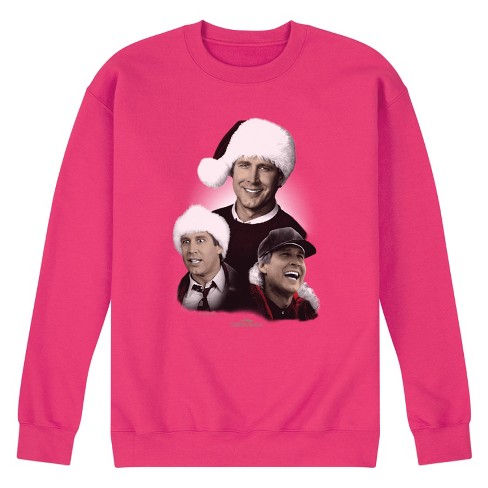 Men s National Lampoon Christmas Vacation Clark Griswold Graphic Fleece Sweatshirt Magenta Medium Target