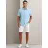 INSPIRE CHIC Men's Point Collar Short Sleeve Button Down Summer Linen Shirt - 2 of 4