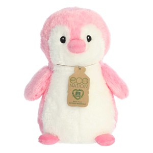 Aurora Medium Eco Hugs Penguin Eco Nation Eco-Friendly Stuffed Animal Pink 11" - 1 of 4
