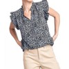 Women's Ruffle Sleeve Tie Neck Blouse - ee:some - 2 of 4