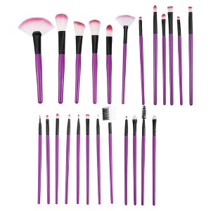 Unique Bargains Travel Dual Ended Blusher Nylon Plastic Metal Handle Makeup Brush Set 24 Pcs - 1 of 4