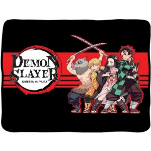 Demon Slayer Kimetsu No Yaiba Character 46" X 60" Fleece Throw Blanket Multicoloured - 1 of 3