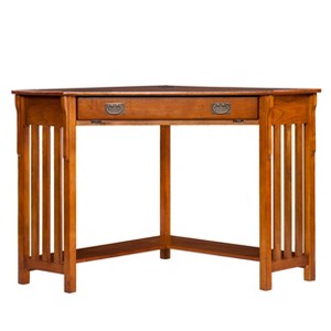 Hughton Corner Computer Desk - Mission Oak - HO6641 - Brown - SEI - 1 of 4