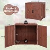 Costway Storage Cabinet with Double Doors Solid Fir Wood Tool Shed Garden Organizer - 4 of 4