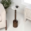 JONATHAN Y Turner 24.5" Designer Cottage Spindle Wood Column Drink Table & Decorative End Table with White Marble Round Top - 2 of 4