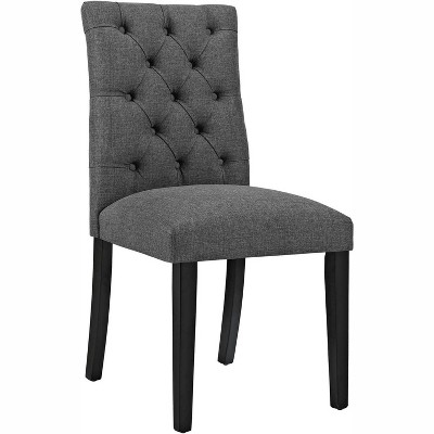Duchess Gray Fabric Upholstered Wood Side Chair Set of 2