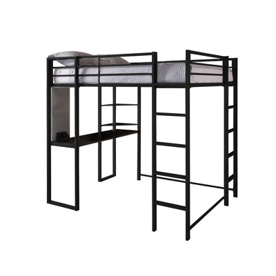 Black full loft store bed