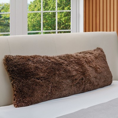 Cheer Collection Luxuriously Soft Faux Fur Throw Pillow With Inserts, Set  Of 2 - Marble Chocolate (18” X 18”) : Target