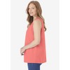 Woman Within Plus Size Smocked Henley Tank Top - 4 of 4