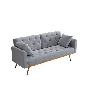 NicBex 68.3 Inch Nail Head Velvet Convertible Sofa Bed with 2 Throw Pillows for Living Room,Bedroom,Office,Apartment - 1 of 4