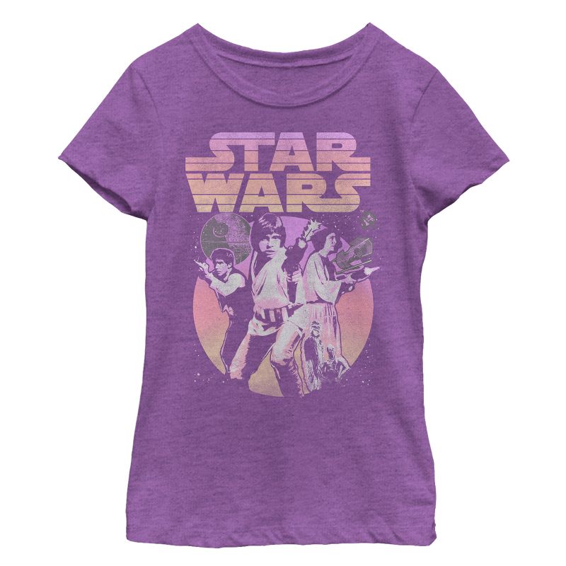 Girl's Star Wars Classic Trio Scene T-Shirt, 1 of 5