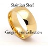 8mm Wedding Band Ring for Men or Women Gold Stainless Steel Ginger Lyne Collection - 2 of 4