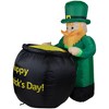Northlight LED Lighted Inflatable Leprechaun with Pot of Gold St. Patrick's Day Outdoor Decoration - 4' - 4 of 4