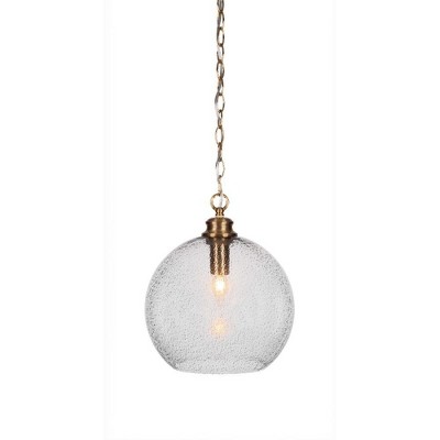 Toltec Lighting Kimbro 1 - Light Pendant in  New Aged Brass with 11.75" Smoke Bubble Shade