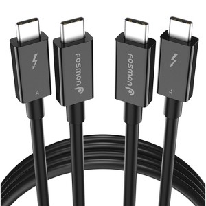 Fosmon 2x Intel Certified Thunderbolt 4 Cable 1m/3.3ft, USB-C Thunderbolt Cable, Support 8K Display 100W Charging for Apple MacBook Nintendo Samsung - 1 of 4