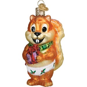 Old World Christmas Blown Glass Ornament for Christmas Tree, Silly Christmas Squirrel - 1 of 4