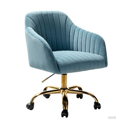 Tufted Velvet Upholstered Office Chair in Navy Blue - Single