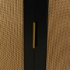 GlasFlength Decorative Storage Cabinets Elegant Curved Dining Cabinet with Woven Rattan Doors and Gold Trim for Dining Room, Black, 47.2"*15.7"*31.1" - 4 of 4