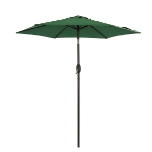 7.5' x 7.5' Outdoor Patio Umbrella with Button Tilt and Crank - Wellfor - 1 of 4