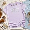 Simply Sage Market Women's Embroiderd Wifey Arched Varsity Short Sleeve Garment Dyed Tee - 3 of 3