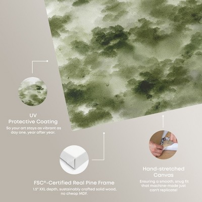 Foggy Rainforest Green Watercolor Canvas Art, 16" x 20"