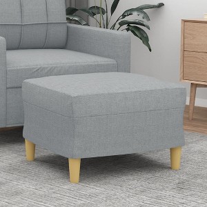 vidaXL Footstool Dark Gray 27.6 in.x21.7 in.x16.1 in. Microfiber Fabric - 1 of 4