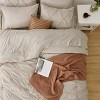 Cozy Comfort by Bedsure | Solid Diamond Pintuck 7pcs 80gsm Queen Size Beige Bedding Set Comforter Set - 4 of 4