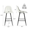 DOMETOUR Counter Stool Set of 2 Armless Modern Metal Bar Stool with Back and Footrest Counter Height for Kitchen Home Bar - 3 of 4