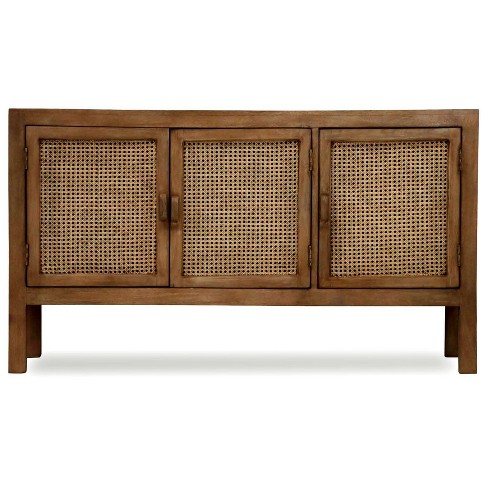  Large Storage Space Sideboard with 4 Artificial Rattan