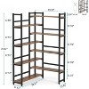 LITTLE TREE 70.8" 8 Tier Corner Bookshelf Brown - 4 of 4