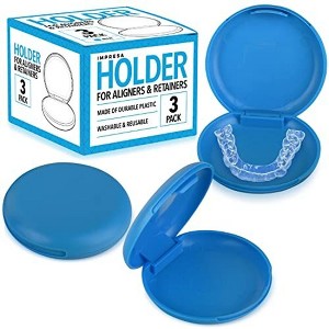 Impresa [3 Pack] Retainer Case Set Intended for Invisalign Teeth Aligner - Slim Pocket-Sized Aligner Case - 1 of 4
