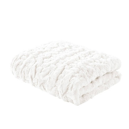 50"x60" Ruched Faux Fur Throw Blanket - image 1 of 4