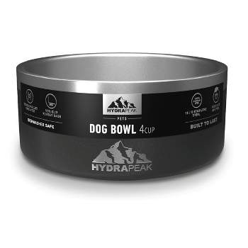 Elevated Dog Bowls Stand - Adjusts to 3 Heights for Small, Medium, and Large Pets - Stainless-Steel Dog Bowls Hold 34oz Each by Petmaker (Black)