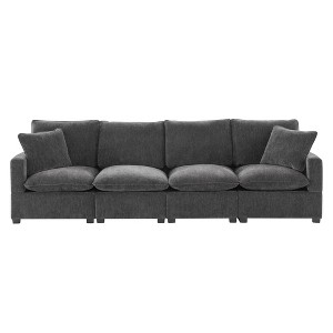 NicBex Modern 110" Chenille Sectional Sofa Modular Straight Sofa Couch with 2 Pillows for Living Room Apartment - 1 of 4