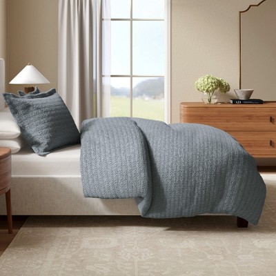 100% Cotton Textured Waffle Weave Duvet Cover & Sham Set - Great Bay Home