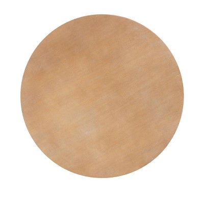Light Brown Round Wood Transitional Dining Table