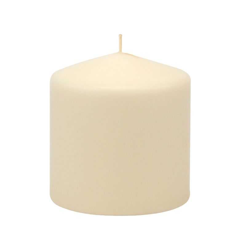 Stonebriar 3pk Tall 3&#39;&#39; x 3&#39;&#39; 18 Hour Long Burning Unscented Ivory Wax Pillar Candle, 1 of 8