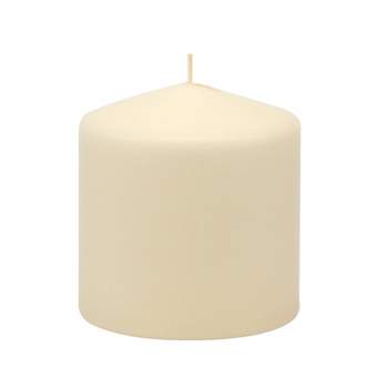 Stonebriar 3pk Tall 3'' x 3'' 18 Hour Long Burning Unscented Ivory Wax Pillar Candle