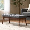 FURNIinspire Ottomans And Benches Mid Century Bedroom Bench Living Room Ottoman Entryway Bench Upholstered Long Ottoman, Grey, 44"*17.25"*16" - 4 of 4
