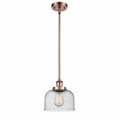 Bell - 1 Light Stem Hung Mini Pendant In Industrial Style-10 Inches Tall and 8 Inches Wide