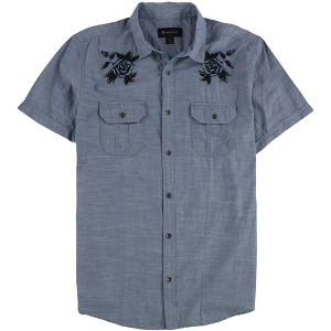 I.N.C International Concepts Mens Blue Roses Button Up Shirt, Blue, Large - 1 of 2