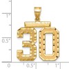 Black Bow Jewelry 14k Yellow Gold, Varsity Collection, Large D/C Pendant Number 30 - 3 of 4